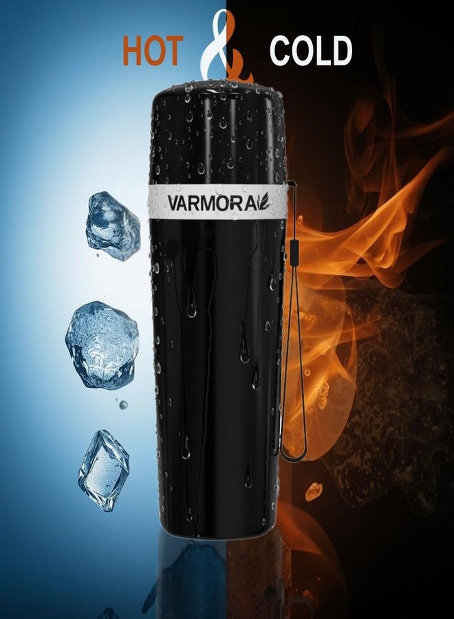 Varmora Aqua Optima Insulated Tea Flask | Steel Inner | 300ml | Black - Image 2
